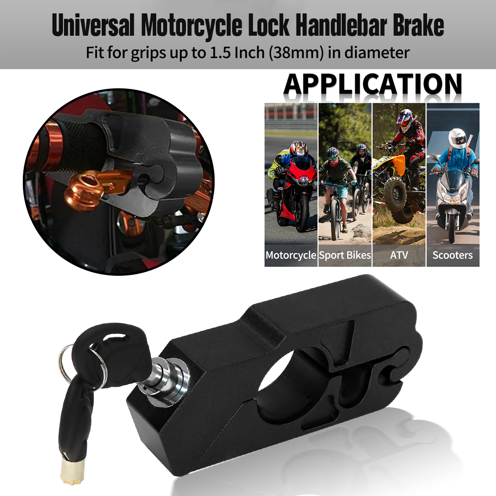 CNC Motorcycle Lock Universal Ddmysmile Handlebar Brake Handle Solid Lock Imitating Steal Lock Pull Rod ATV Dirt Street Bikes Anti ddmysmile Theft Smi