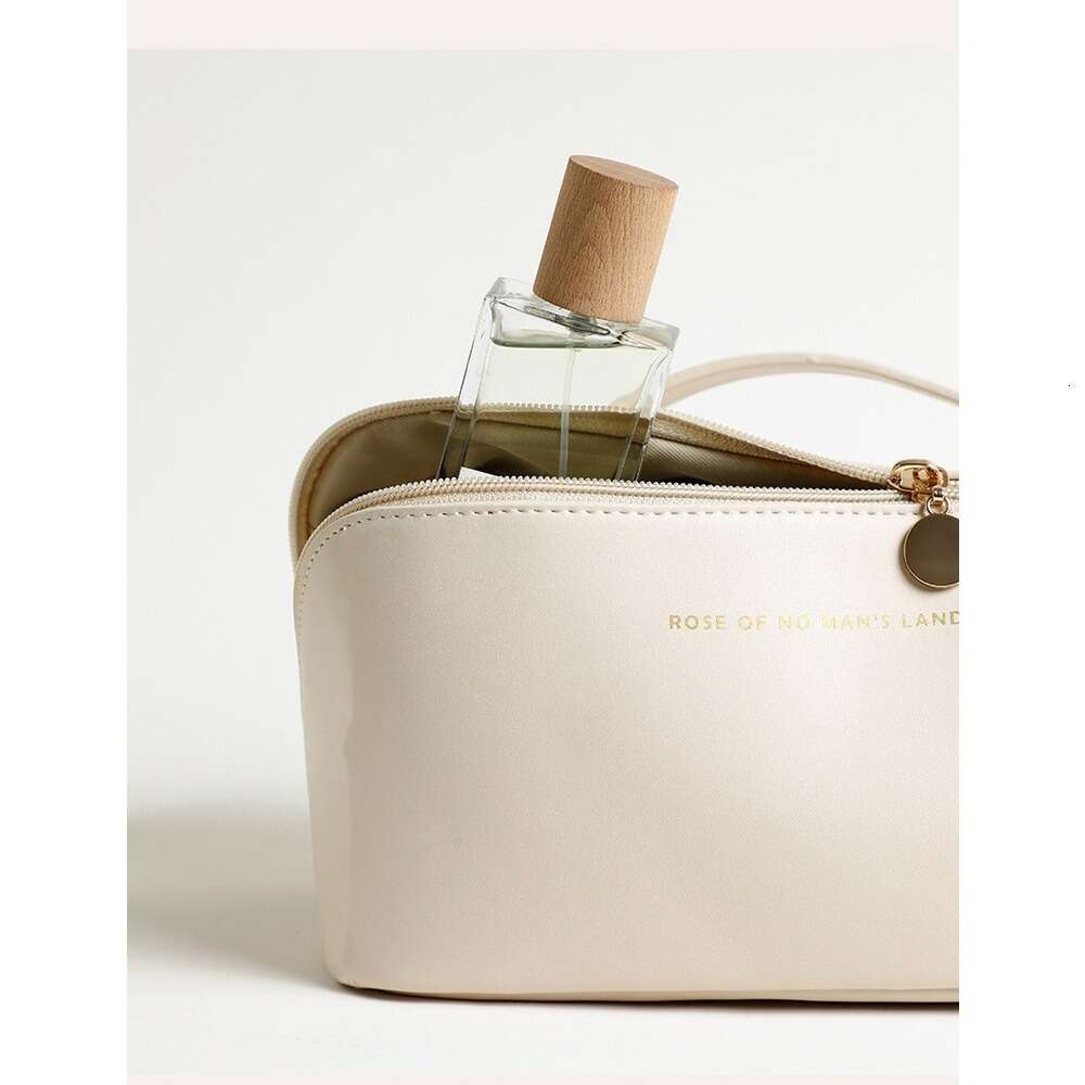 2024Portable Cosmetic Makeup Bag, PU Leather Travel Storage Organizer for Women - Pink/Beige/Black dh5727163