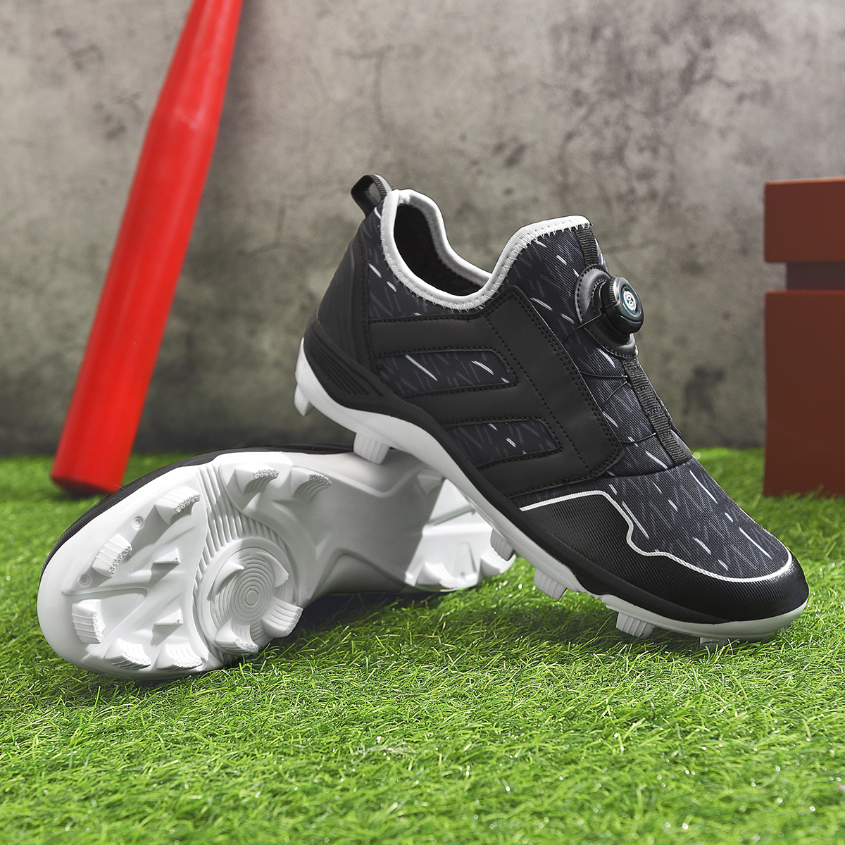Men's Baseball Shoes Training Long Spikes Softball Shoes Non-slip Cleats And Turf Softball Sneakers Beginners Baseball Sneakers
