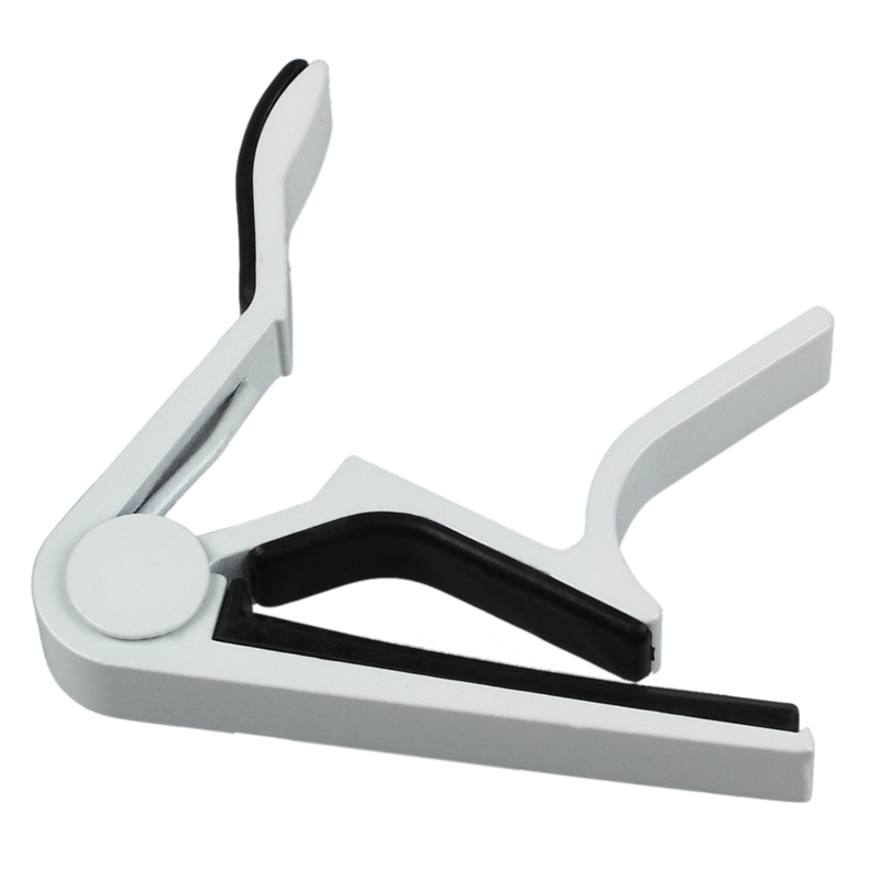 White-Handed Guitar Capo Clip Trigger With Quick Change With Vintage Guitar Tuning Pegs Gold Plated Machine Heads