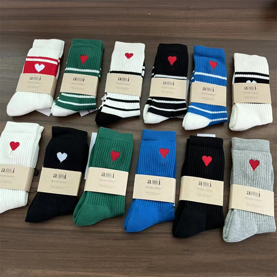 Stylish Unisex Sports Letter Print Cotton Mid Tube Socks In 12 Colors For All Seasons