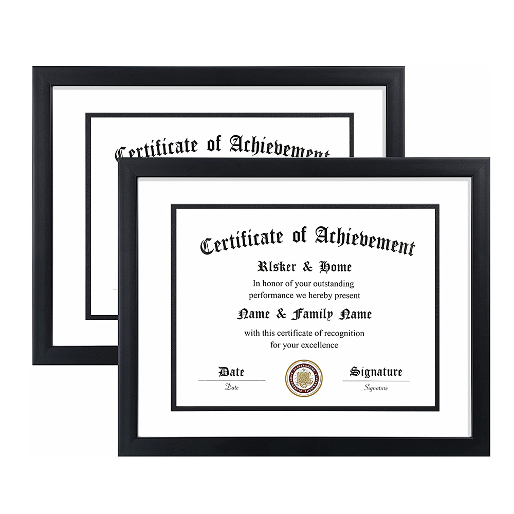 2pcs A4 black photo Wood picture Certificate document frame 21x30cm Poster Frame Dual Purpose Put and Hang H260306