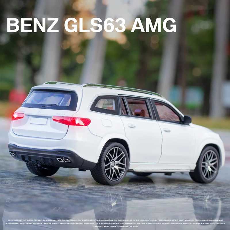 Diecast Model Cars 1 24 Mercedes Benz GLS63 AMG Alloy Model Car SUV Vehicle Diecast Metal Car Simulation Sound Light Toys For Children Kids Gifts