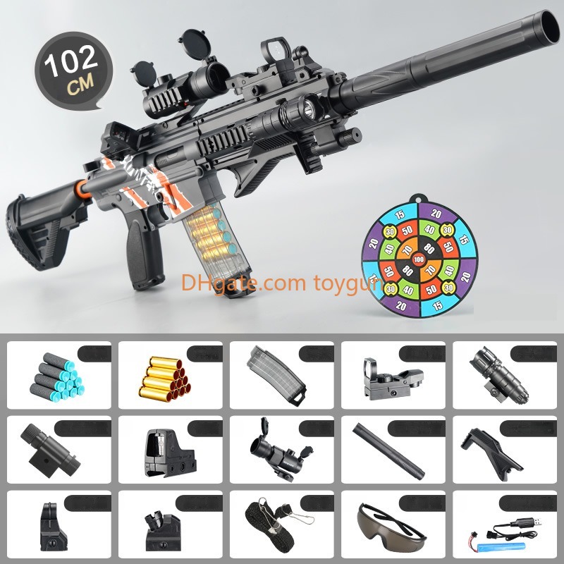 M416 QBZ Electric Manual 2 Modes Rifle Sniper Soft Bullet Toy Gun Automatic Blaster Shooting Toy Launcher For Boys Adults CS Fighting