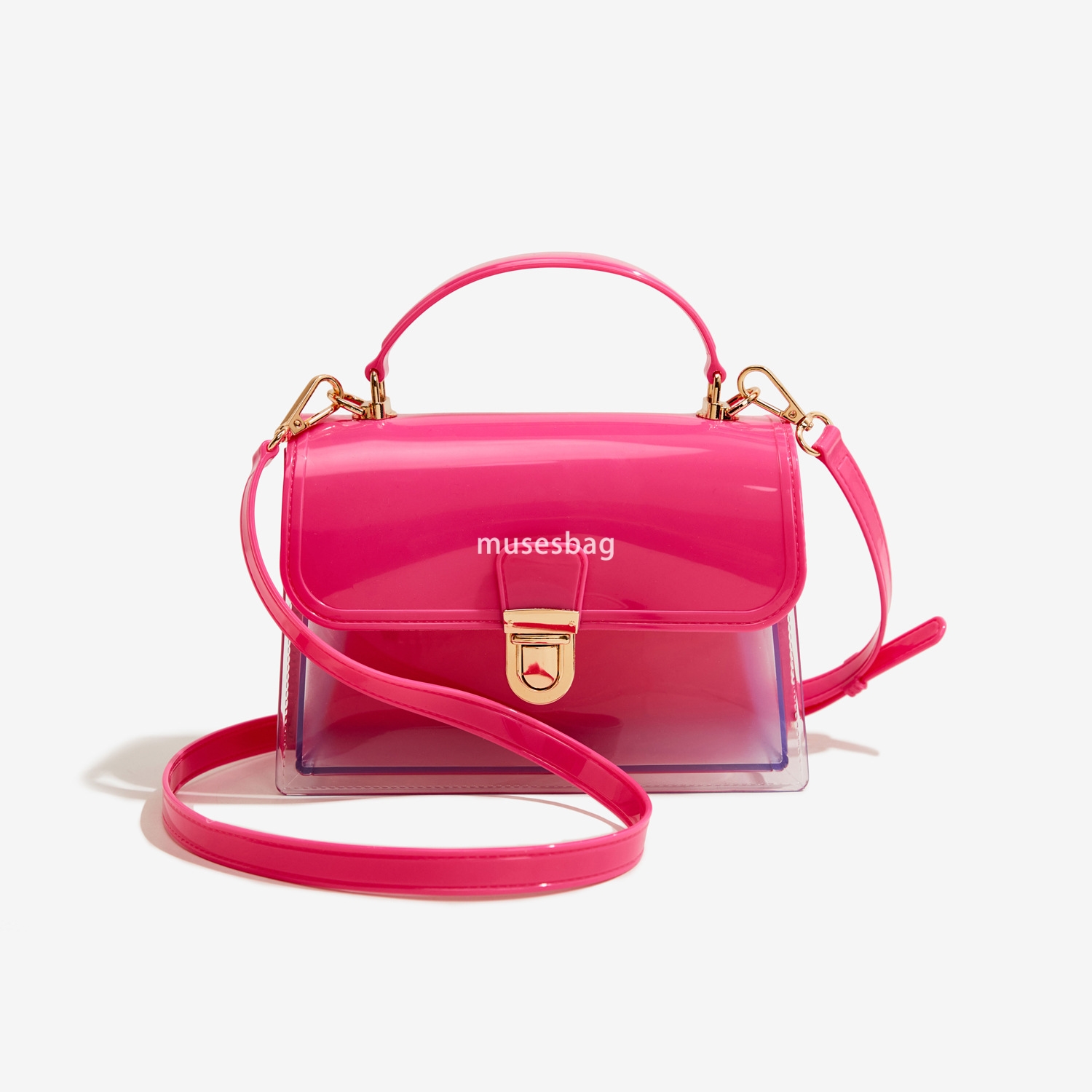Designer bag transparent Barbie jelly bag handbag fashionable and versatile summer shoulder bag women's large capacity crossbody bag
