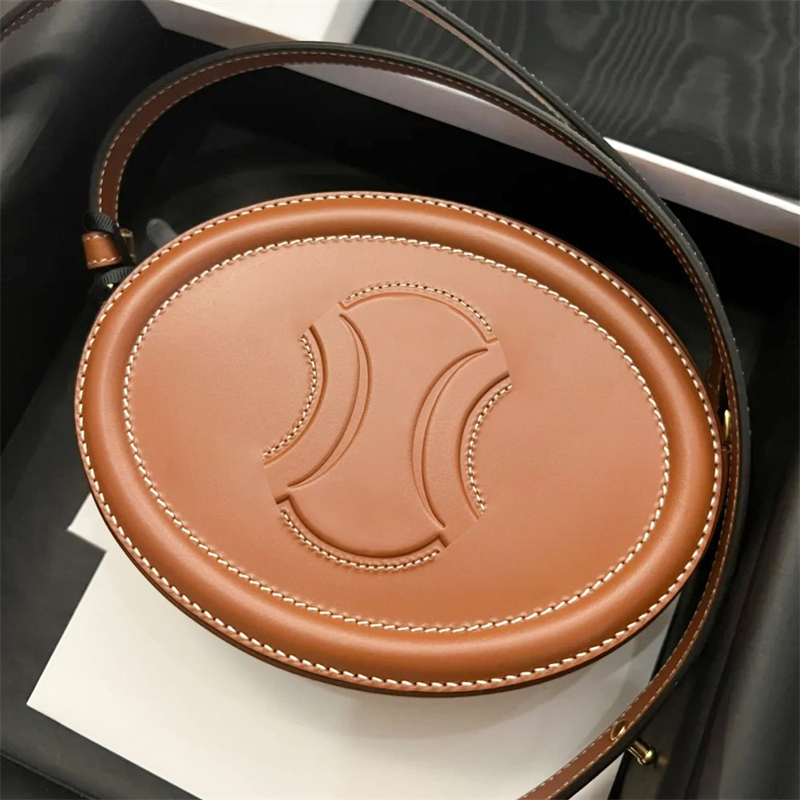 MINI Oval purses Black leather bags TRIOMPHES shoulder baguette Crossbody saddle round Designer for woman handbags mens clutch armpit tote envelope bag