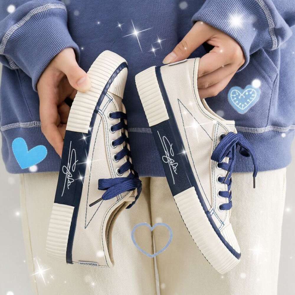 ddmynov Fubu 2024 Spring New Cookie Canvas Low Top Korean Fashion Super Hot Instagram Women's Student Shoes