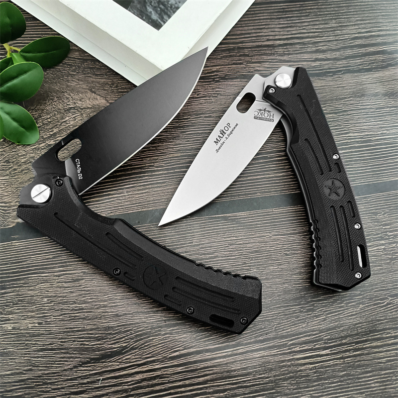 Russian HOKC High Quality G10 Camping Outdoor Tactics Pocket Multifunctional Portable Assisted Flipper Folding Fruit Knife EDC Cutting Tool