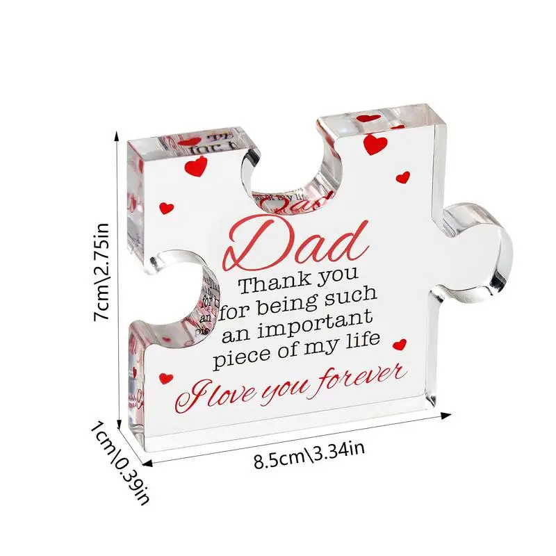 Engraved Puzzle Piece Sisters/Daughter/Dad/Mom Gifts Acrylic Puzzle Thank You For Being Such An Important Piece Of My Life