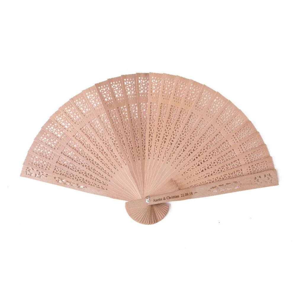 Fan Wooden 50Pcs Favors Personalized And Gifts For Guest Sandalwood Hand Wedding Decoration Folding Fans Salwood H S 0703
