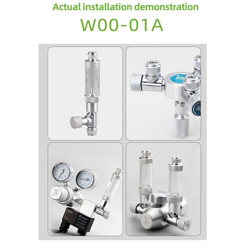 ZRDR fish tank CO2 bubble counter Aquarium CO2 generator regulator equipment Metal single head double head CO2 fine tuning valve