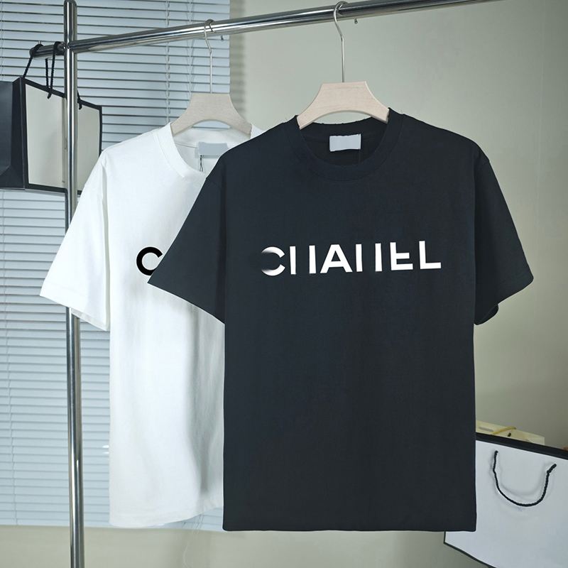 fashion couples short sleeved pure cotton clothes designer round neck man t shirt summer mens womens tshirt adult black white top tee XS-5XL CSD2405291-8