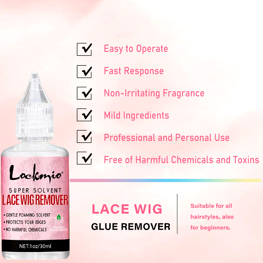 LOCKMIO 1fl.oz Wig Glue Remover Foaming Solvent for Quickly Dissolves Toupee Adhesive Hairpiece Lace Bond Dissolve Products