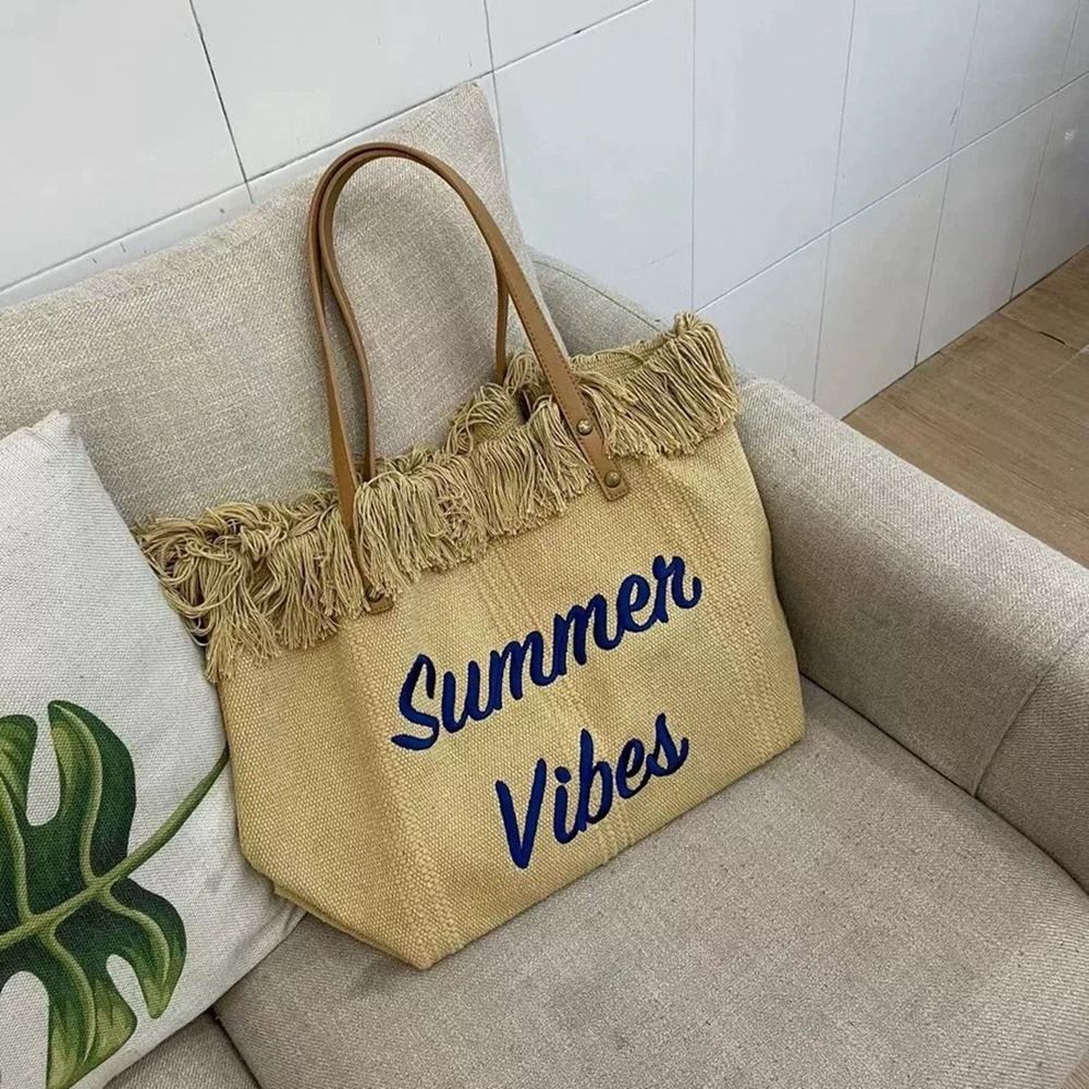 Bags Shopping Bag Large Capacity Embroidery Storage Bag Tassel Women Handbags Women Shoulder Bags Korean Canvas Bag Tote Bag