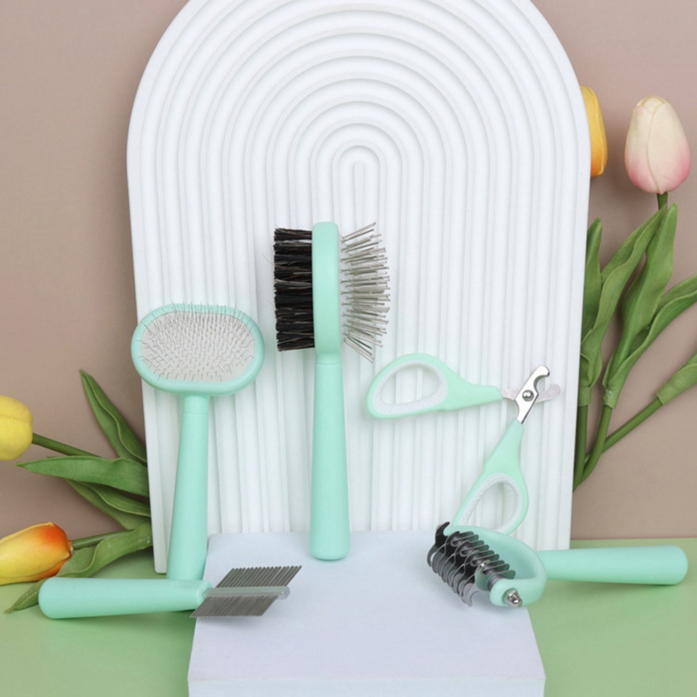 Grooming Set Pet Cleaning Brush Tool Kit Storage Bag Dog Nail Clipper Flea Comb Cat Hair Removal Tools Free shipping