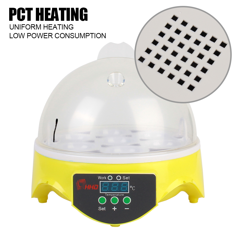 Brooder for Chicken Duck Bird Pigeon Adjustable Digital Temperature Mini Egg Incubator 7 Egg Automatic Poultry Incubator