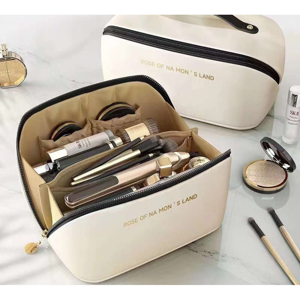 2024 Cosmetic storage bag Free shipping New Design PU Leather Portable Women Makeup Minimalist style Fashion Good texture Great for gifts Triple Pink 