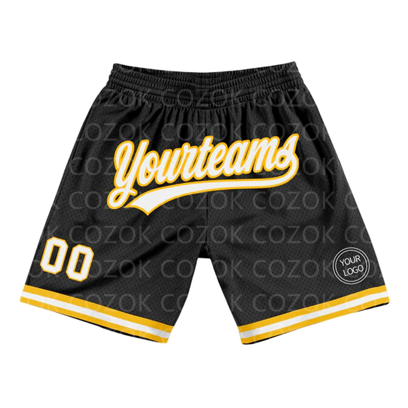 Custom Black Red White Authentic Basketball Shorts 3D Printed Men Shorts Name Mumber Quick Drying Beach Shorts