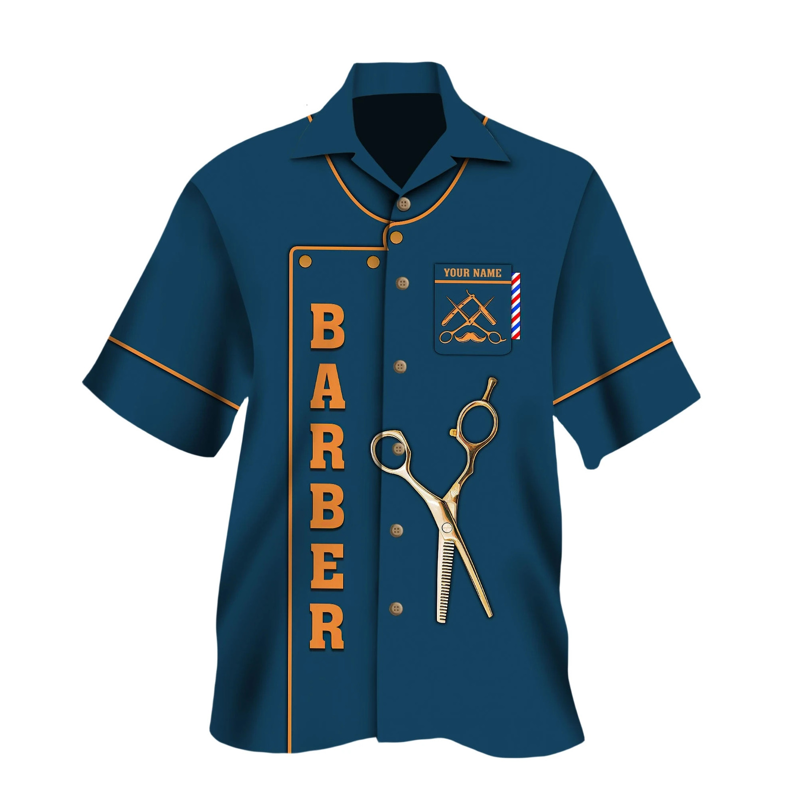 Hawaiian Personalized Fashion shirt For Mens Name summer Casual Barber 3D Printed Short sleeve beach Harajuku Tee DXCS03 floral 240529