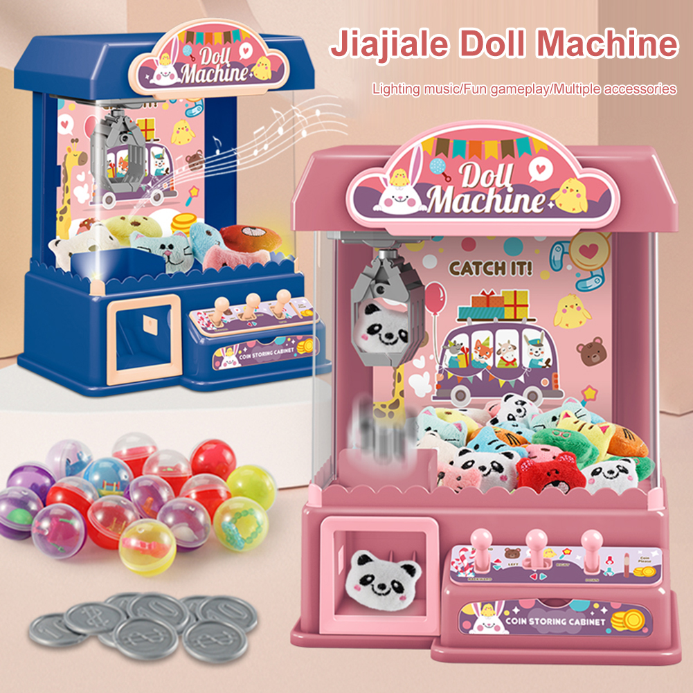 Doll Claw Machine Kids Coin Operated Play Game Clip Doll Toys Sounds and Music Large Claw Catch Toy for Kids 6 Years Old and Up