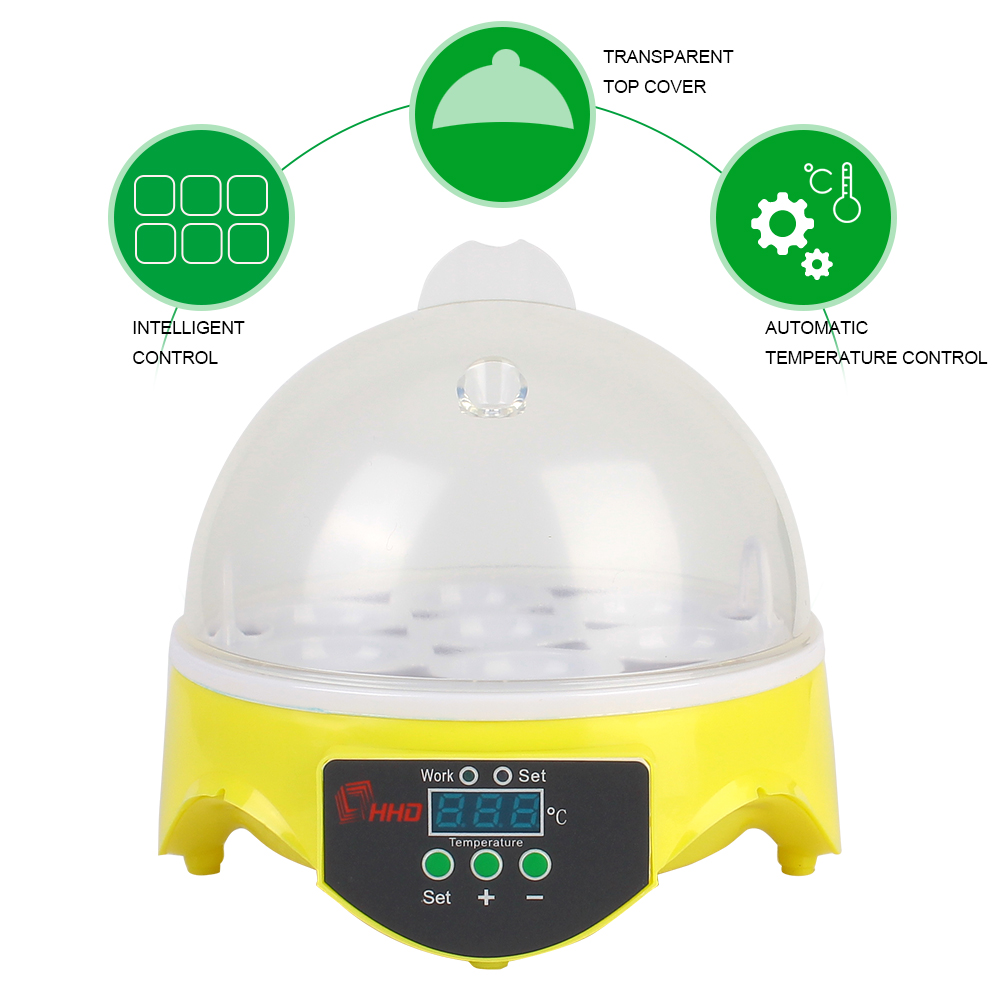 Brooder for Chicken Duck Bird Pigeon Adjustable Digital Temperature Mini Egg Incubator 7 Egg Automatic Poultry Incubator