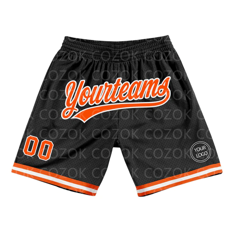 Custom Black Red White Authentic Basketball Shorts 3D Printed Men Shorts Name Mumber Quick Drying Beach Shorts