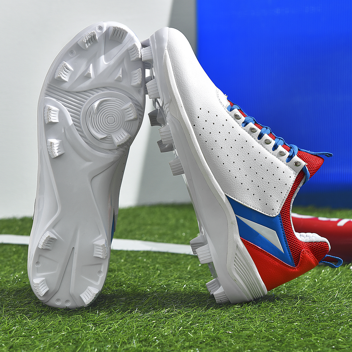 Men Baseball Shoes Long Spikes Training Softball Shoes Non-slip Cleats And Turf Softball Sneakers Beginners Baseball Sport Shoes