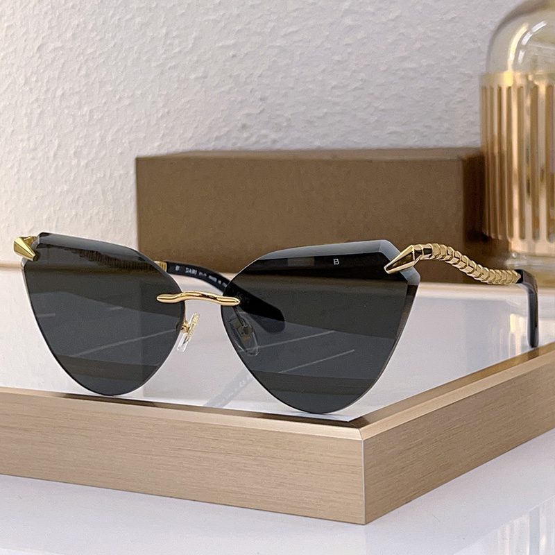 SERPENTI Sunglasses BV400024U frameless cat eye shaped lenses with meandering metal legs designed by luxury men women for summer fashion Sunglasses