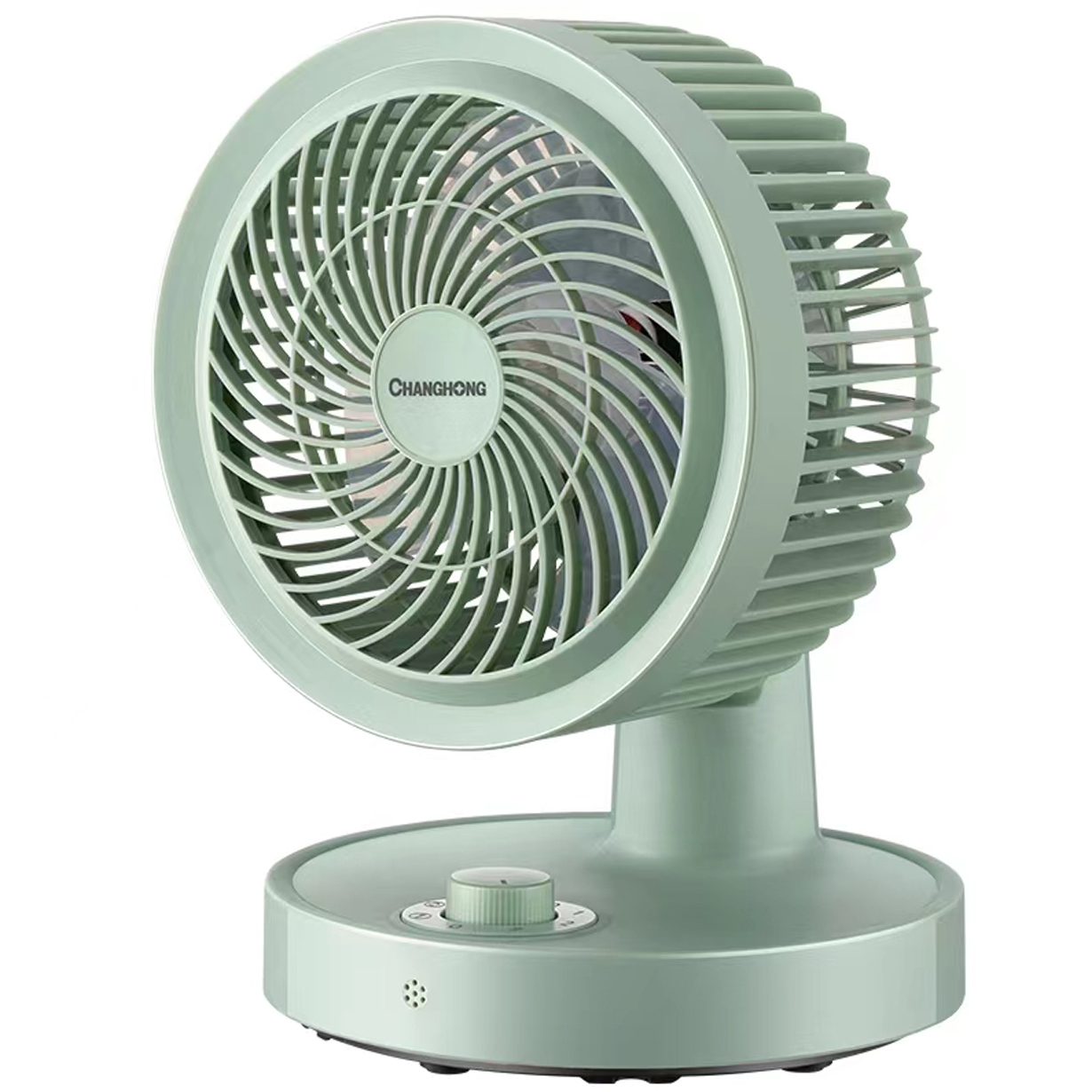 Air circulation fan, household electric fan, large wind power desktop light sound fan, small shaking head fan green Mechanical payment