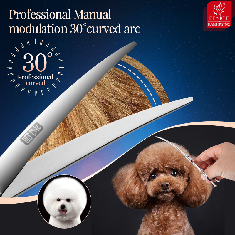 Fenice High-grade JP VG10 6.5/7/7.5 Inch Dog Beauty Grooming Scissors Kits Straight&Thinner&Curved Grooming Shears tesoura