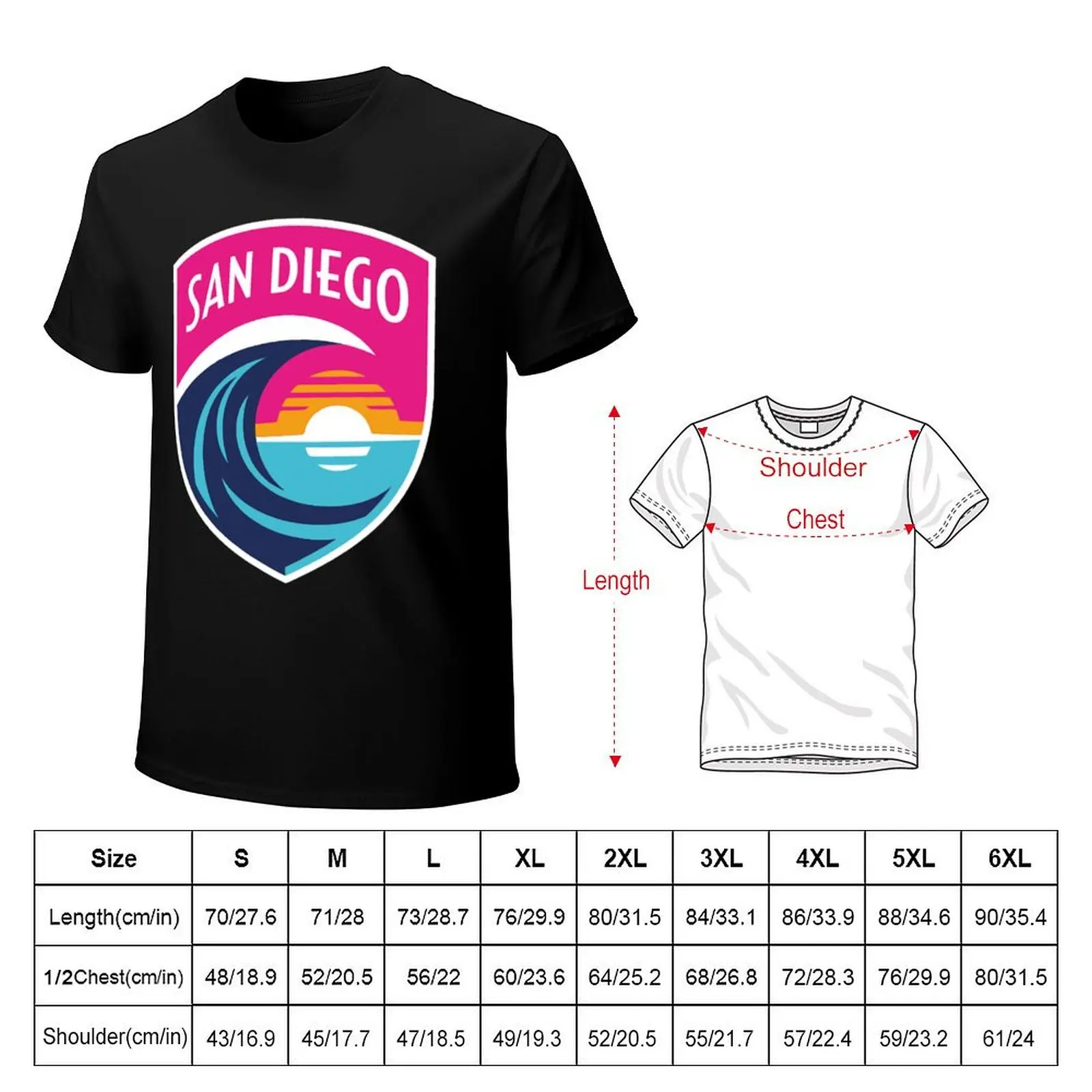 San Diego Wave FC T-shirt tees anime Short sleeve tee big and tall t shirts for men