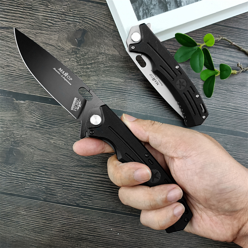 Russian HOKC High Quality G10 Camping Outdoor Tactics Pocket Multifunctional Portable Assisted Flipper Folding Fruit Knife EDC Cutting Tool