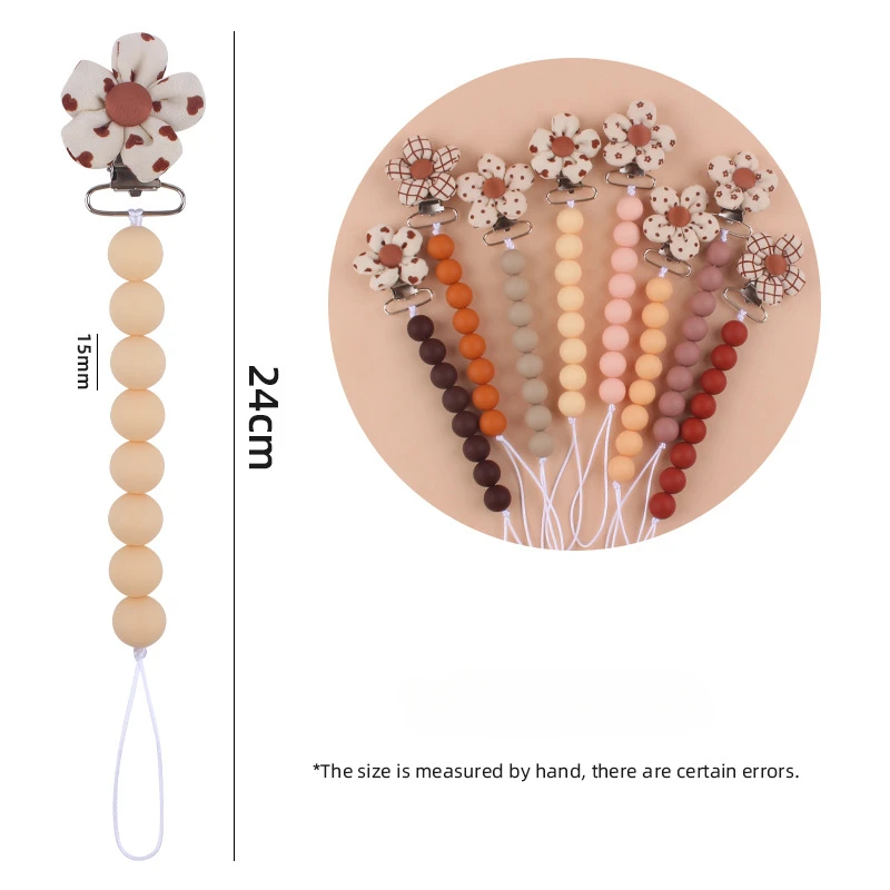 Handmade Wooden Baby Pacifier Clip Silicone Round Beaded Dummy Holder Strap For Appease Soother Chain Nursing Teether Toys Gifts
