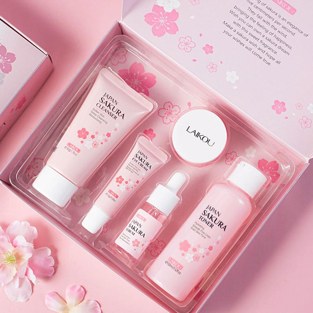 Facial Cleaner Korean Face Serum Peeling Gel Moisturize Fade Dark Circles Eye Cream Cosmetics Skin Care Set