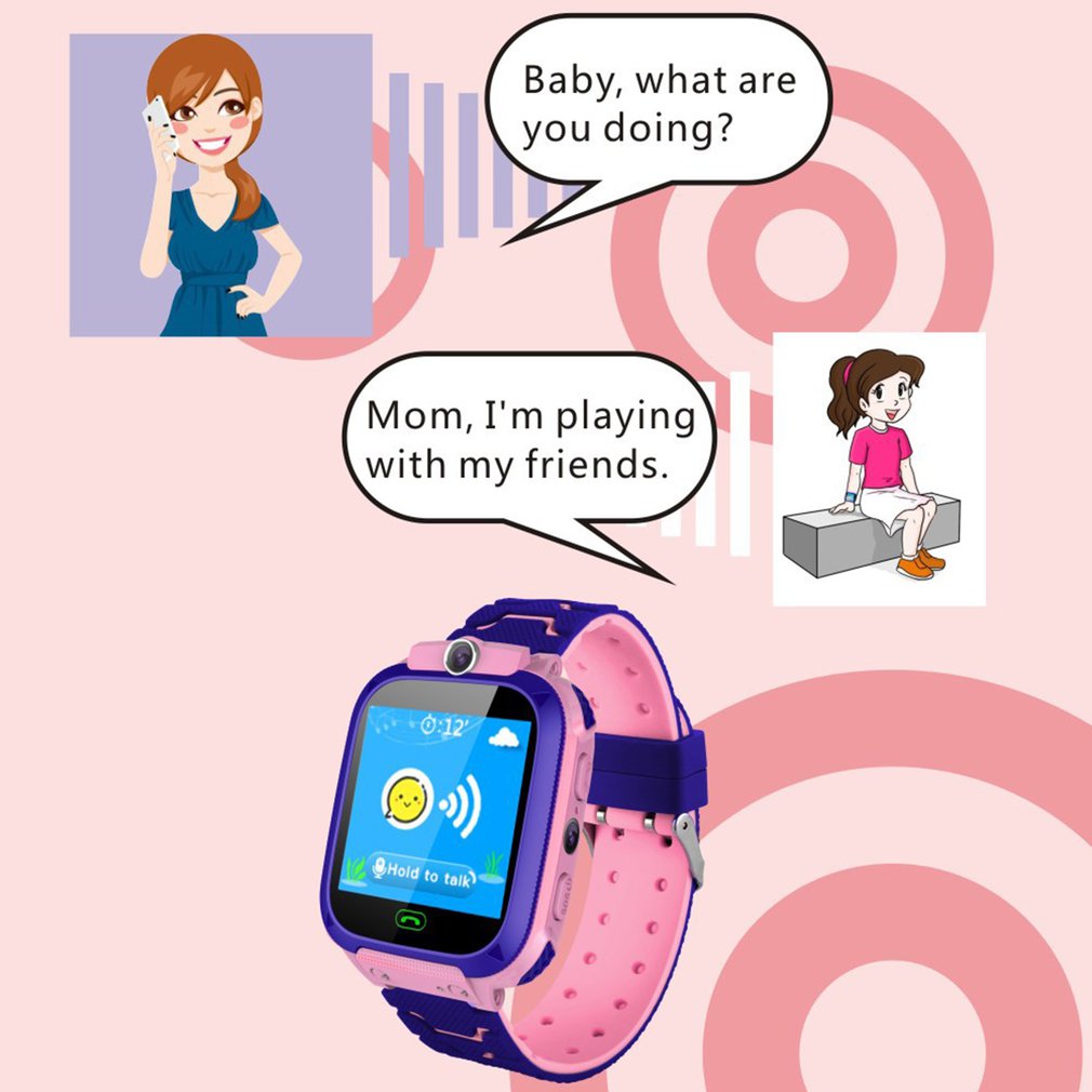 New Kids Smart Watch Wrist Kids Smart Watch Boys Girls GPS Tracker Waterproof Watch Electronic Digital Connected Clock for Kids