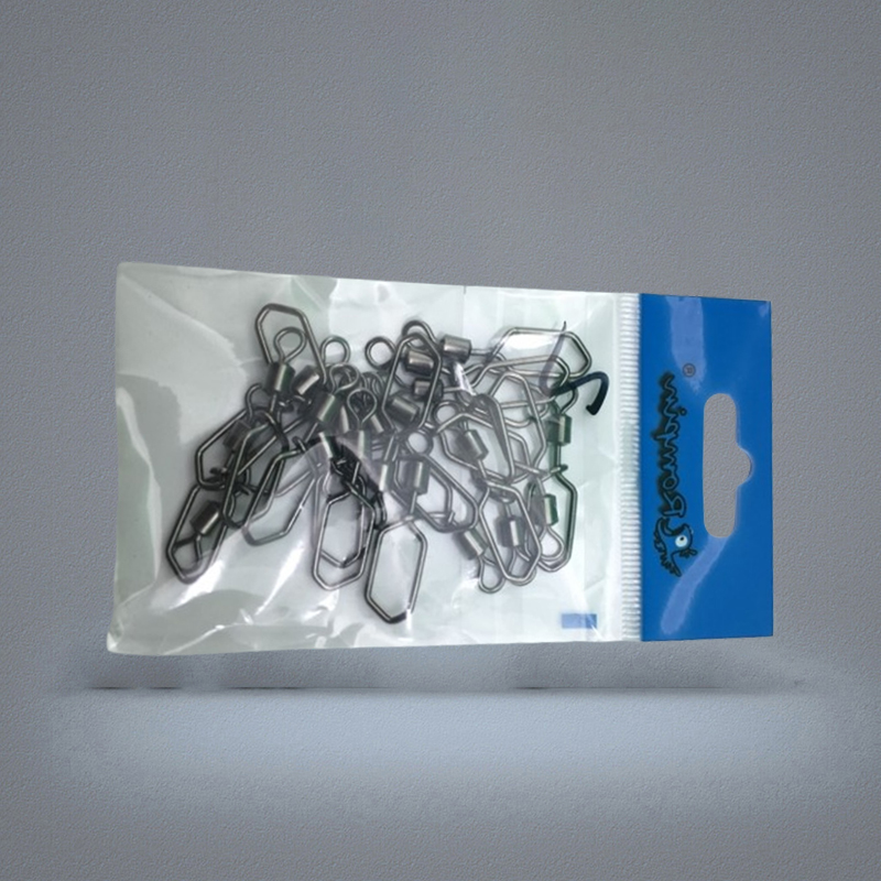 Rompin 20pcslot swing square snap rolling swivels fishing hook lure connector fishing swivel pesca fishing accessories