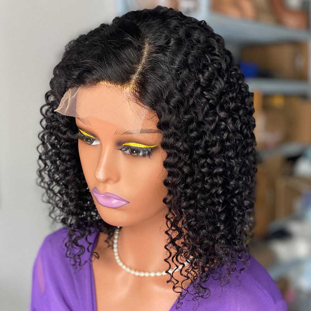 Human Hair wigs 200 Density Idolla Short Bob Wig With Full Bangs Women Halloween Christmas Cosplay Lolita Hair Natural Color For Black