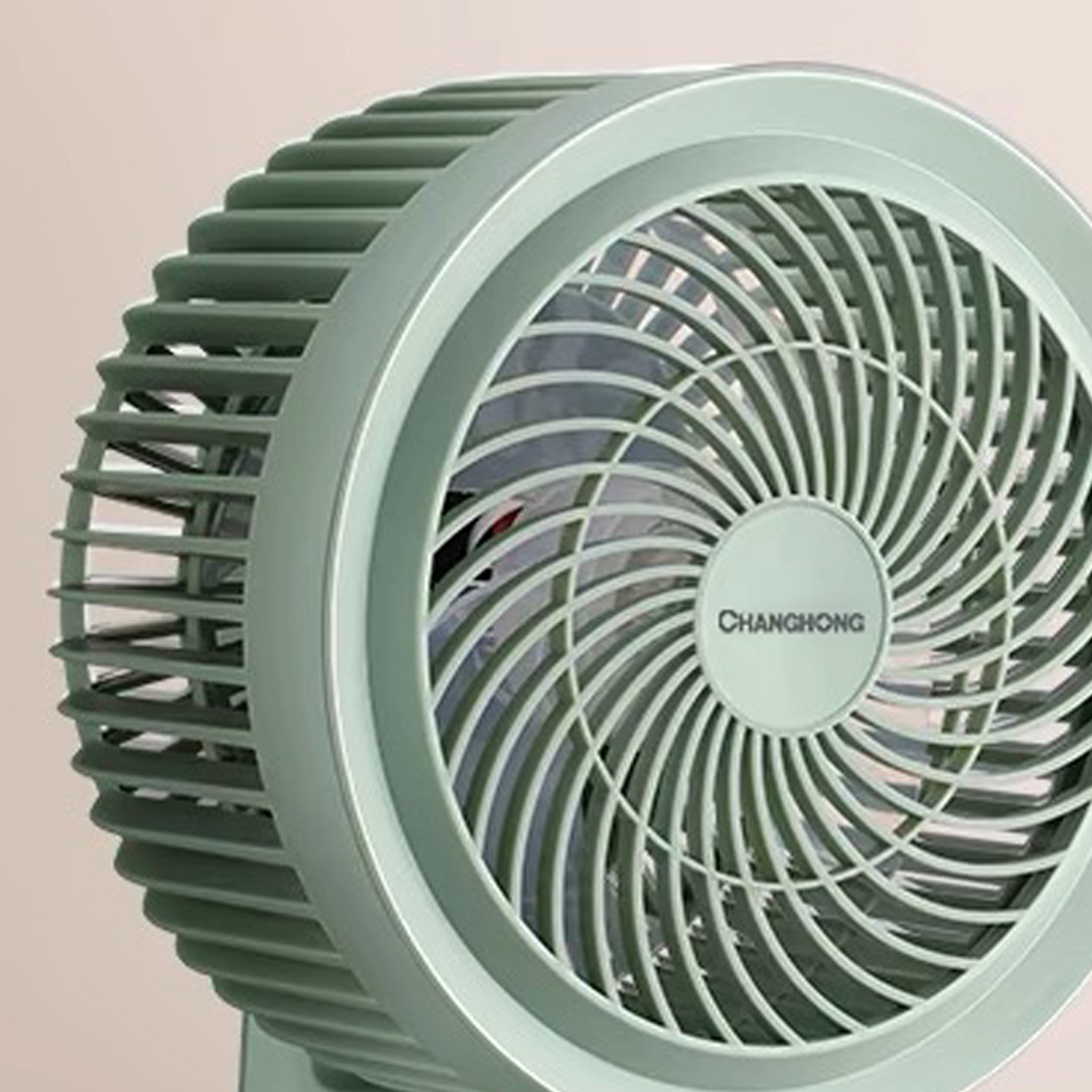 Air circulation fan, household electric fan, large wind power desktop light sound fan, small shaking head fan green Mechanical payment