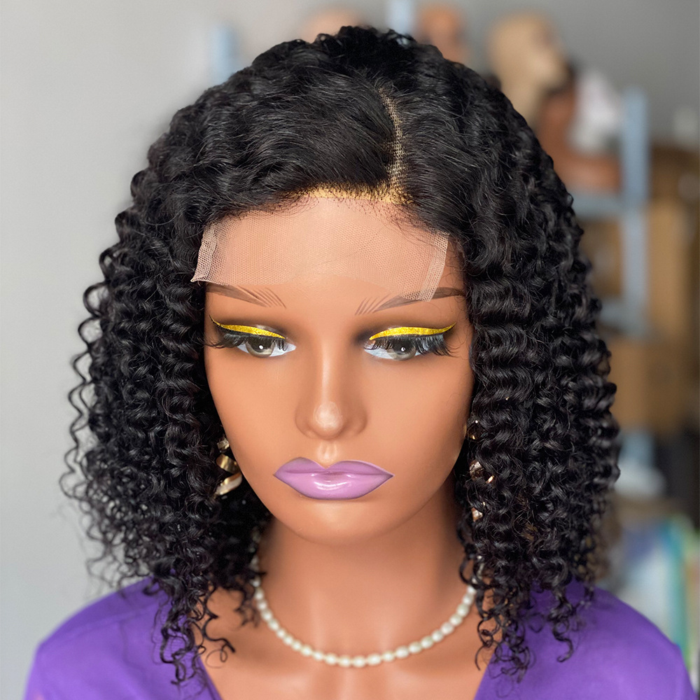Human Hair wigs 200 Density Idolla Short Bob Wig With Full Bangs Women Halloween Christmas Cosplay Lolita Hair Natural Color For Black