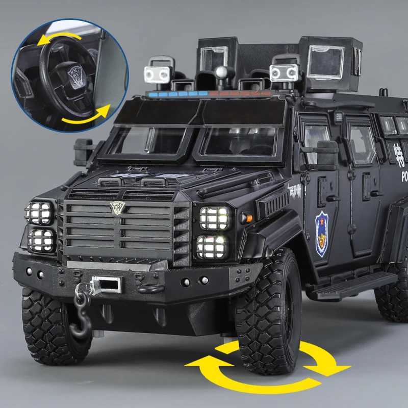 Diecast Model Cars 1 24 Ford F550 Sabertooth Off Road Armorvehicle Modified Car Alloy Diecast Model Car Sound Light Children Toy Gift Box Present