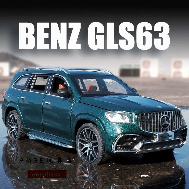 Diecast Model Cars 1 24 Mercedes Benz GLS63 AMG Alloy Model Car SUV Vehicle Diecast Metal Car Simulation Sound Light Toys For Children Kids Gifts
