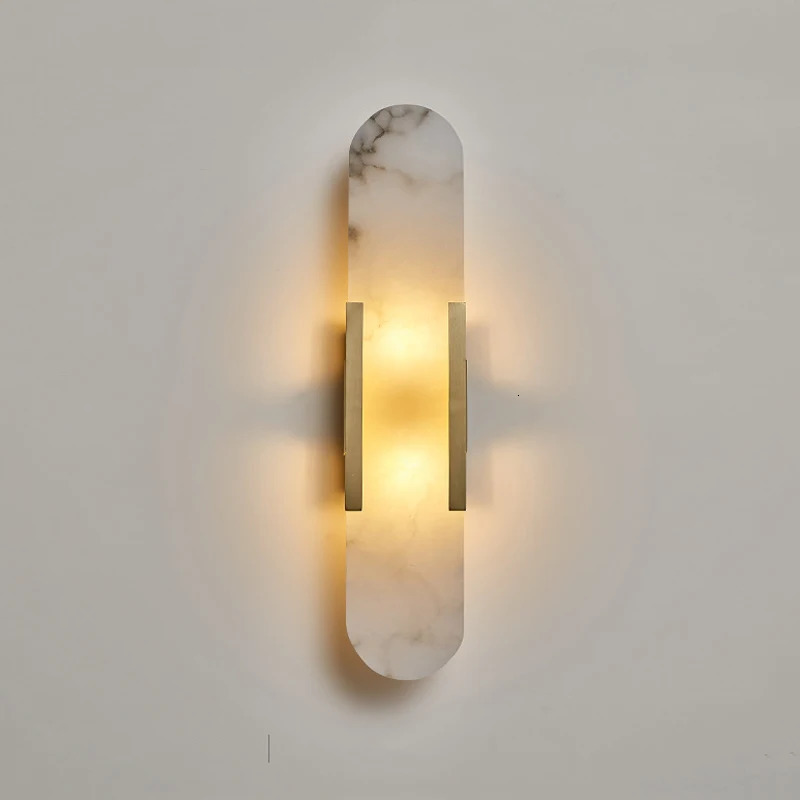 Natural Marble Sconce Light G4 Socket Wall Lamp Nordic Hardware Living Room Bedside Bedroom Bra Hotel Aisle Staircase Lighting 240529