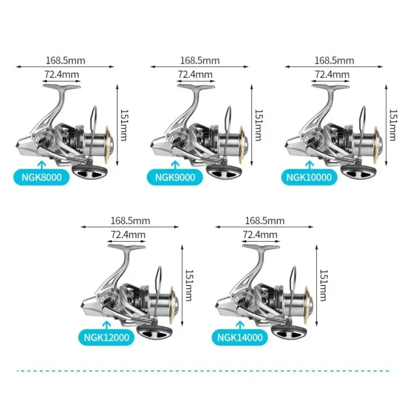 VX 30KG Saltwater Long Casting Fishing Reel High Speed Baitcasting Reel 8000-14000 Series Surfcasting Lure Reels
