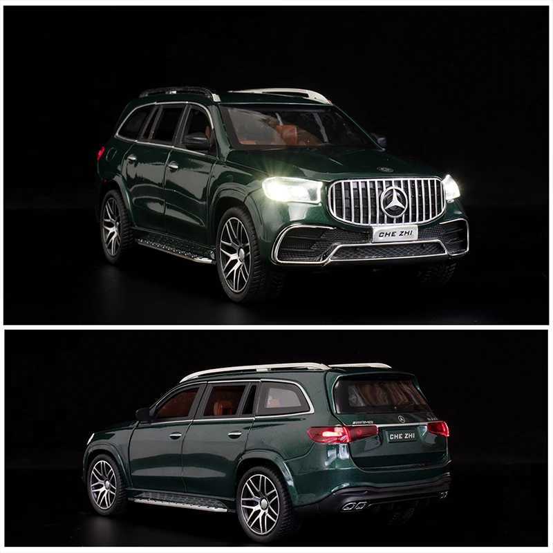 Diecast Model Cars 1 24 Mercedes Benz GLS63 AMG Alloy Model Car SUV Vehicle Diecast Metal Car Simulation Sound Light Toys For Children Kids Gifts