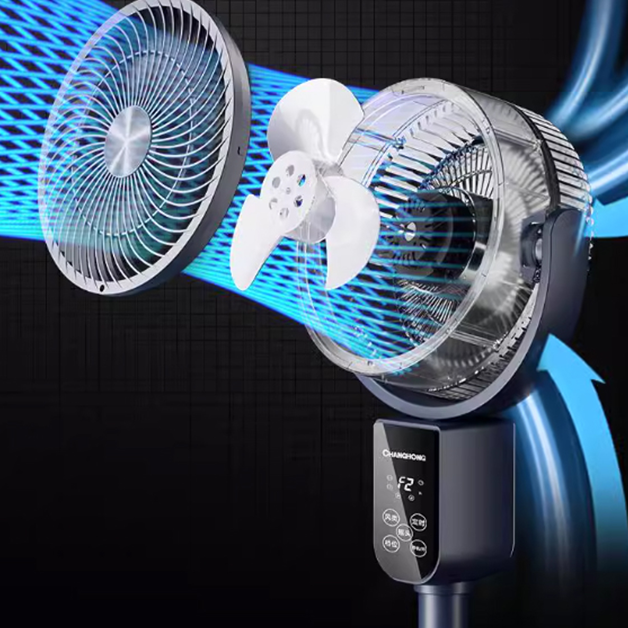 Air circulation fan, electric fan, household vertical remote control floor fan, turbine silent dormitory desktop electric fan