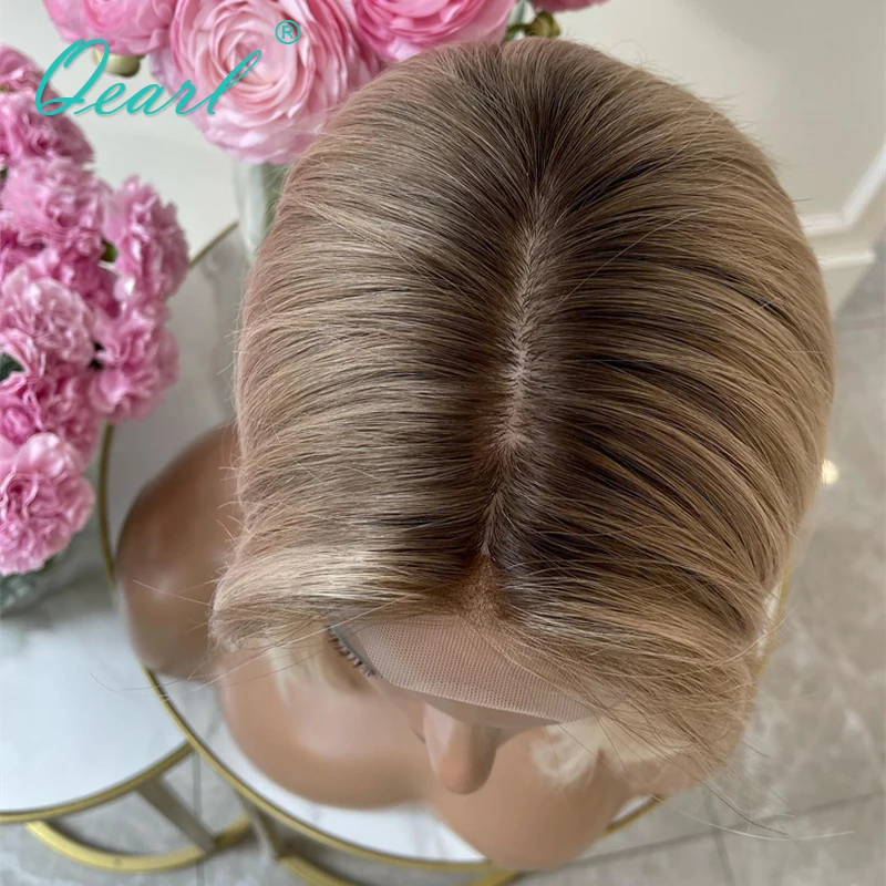 13x4 Honey Blonde Ombre Human Hair Body Wave Brazilian Short Front Wigs for Women Preplucked HD Transparent Lace Wig