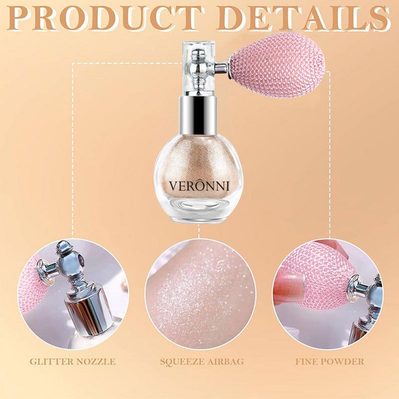 Sparkle Powder Spray Shiny Body Glitter Spray Body Glitter High Gloss Makeup Spray Body Bronzer Highlight Powder Spray