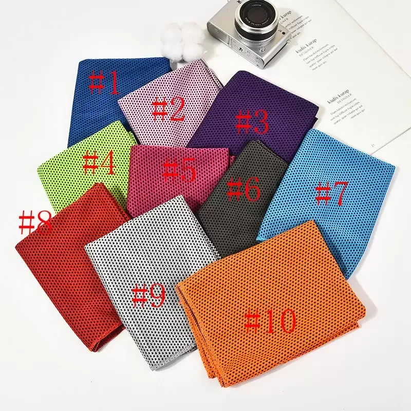Double Layer Ice Cold Sport Towel Cooling Summer Anti Sunstroke Sports Exercise Cool Quick Dry Soft Breathable Cooling Towel 10 Colors FY8734