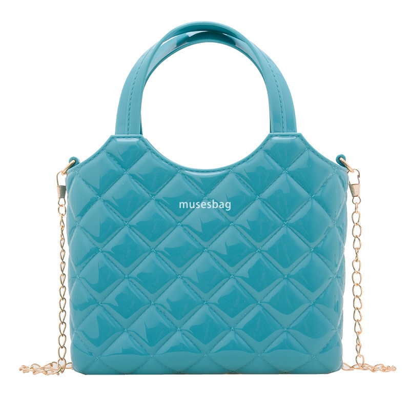 High quality jelly bag for women's summer portable mini bag makeup bag hand held diamond grid beach bag diagonal cross women's bag