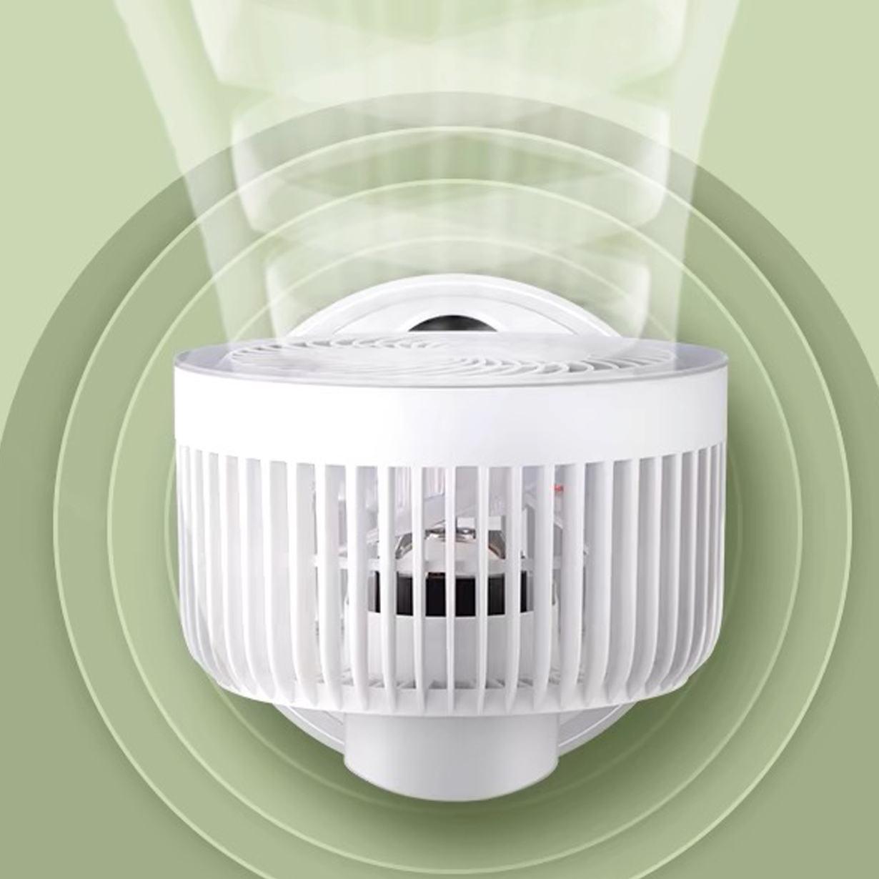 Air circulation fan, household electric fan, large wind power desktop light sound fan, small shaking head fan white